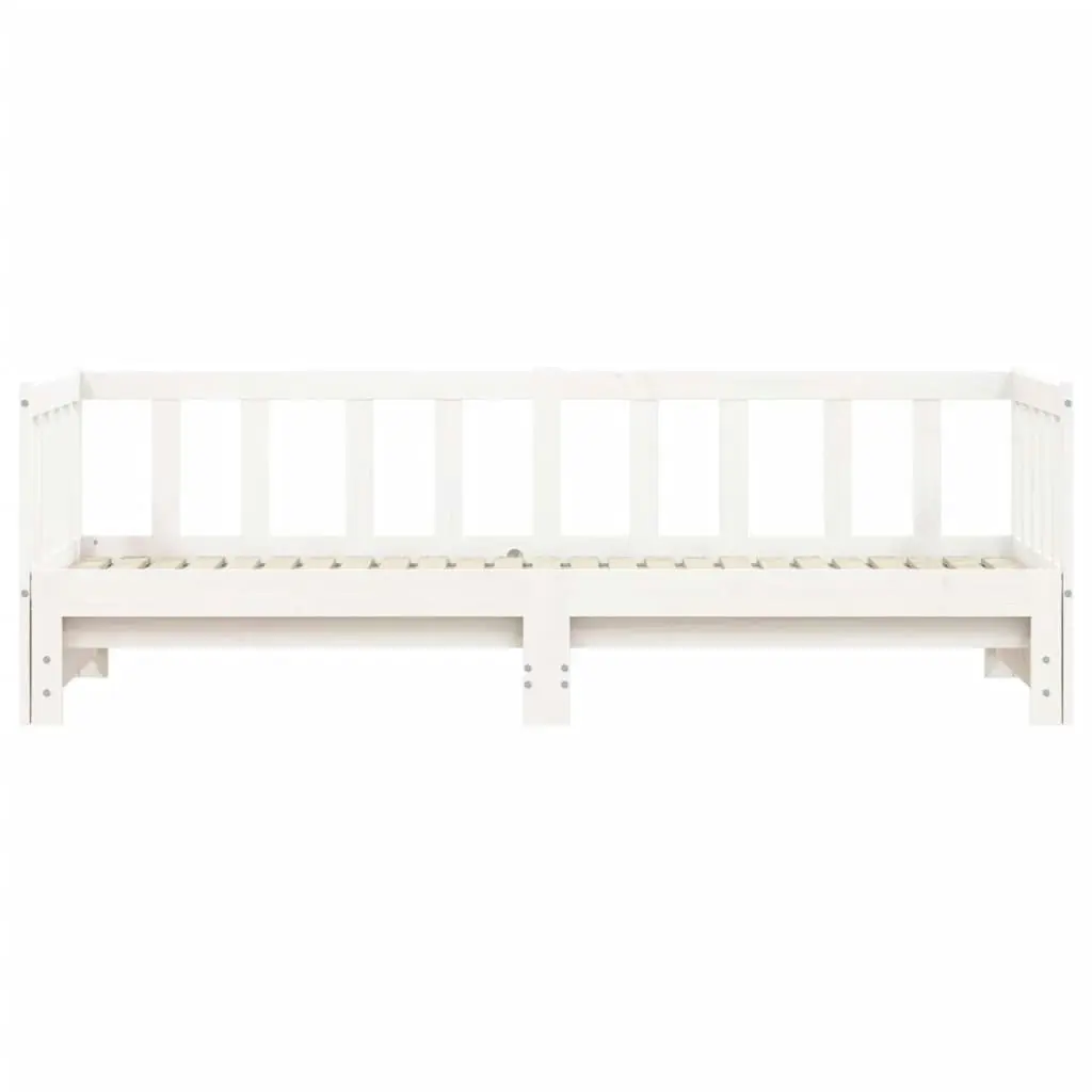 Day Bed with Trundle White 92x187 cm Single Size Solid Wood Pine 836163