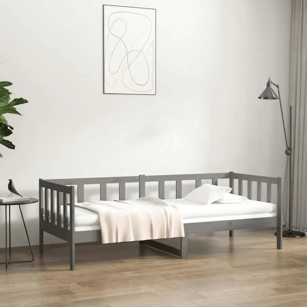 Day Bed without Mattress Grey 90x190 cm Solid Wood Pine 814646