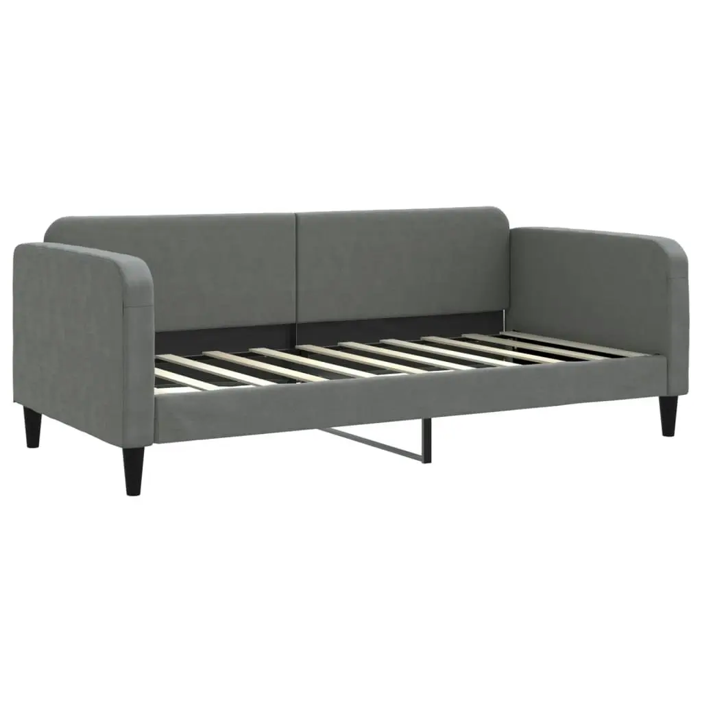 Daybed with Trundle Dark Grey 92x187 cm Single Size Fabric 3196827