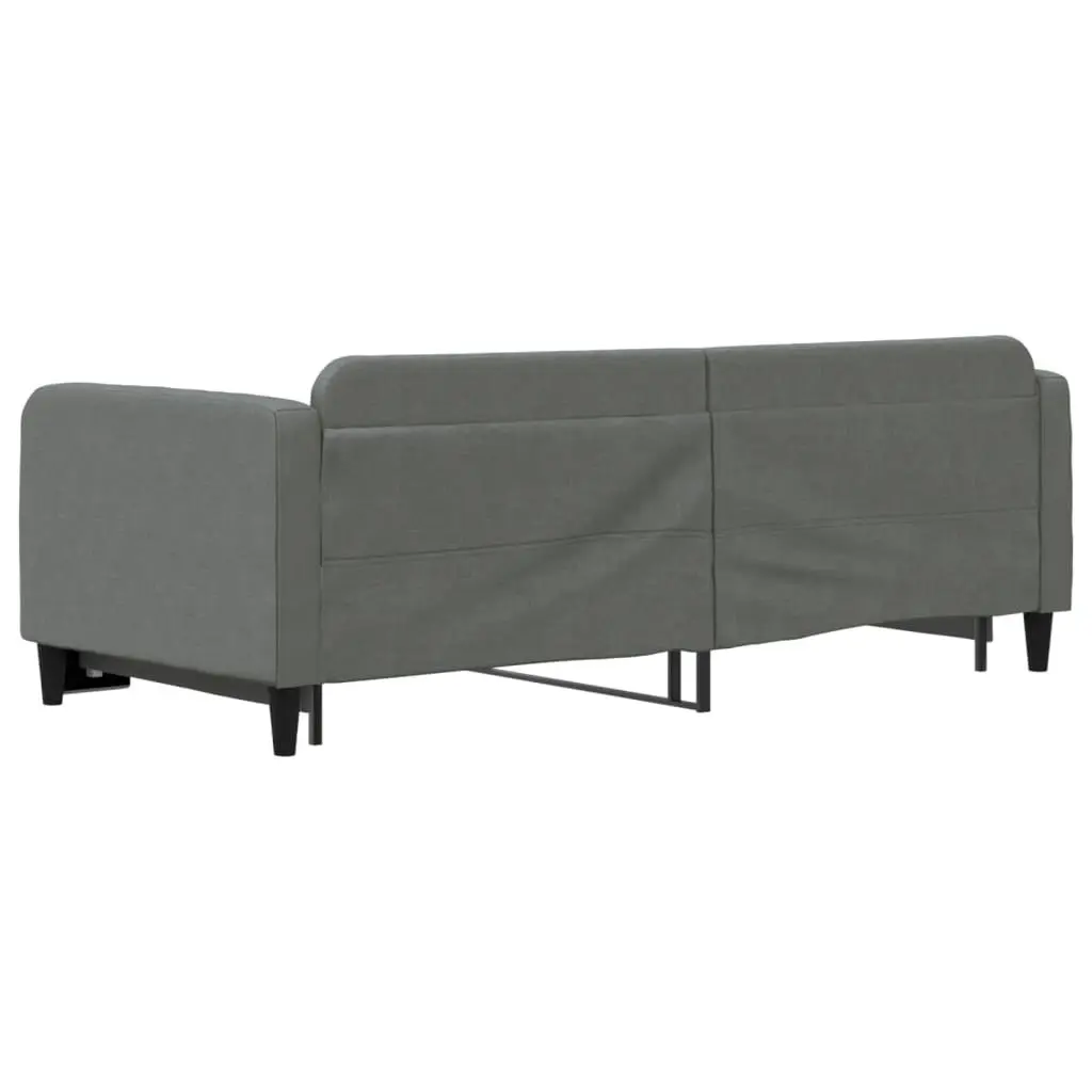 Daybed with Trundle Dark Grey 92x187 cm Single Size Fabric 3196827