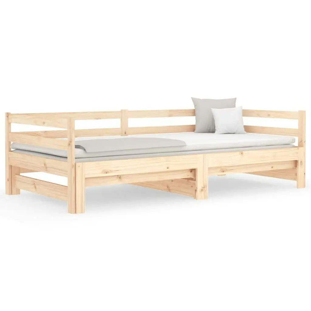 Day Bed with Trundle without Mattress 90x190 cm Solid Wood 840135