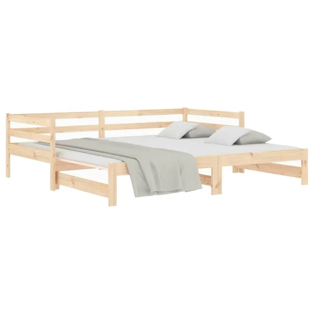 Day Bed with Trundle without Mattress 90x190 cm Solid Wood 840135