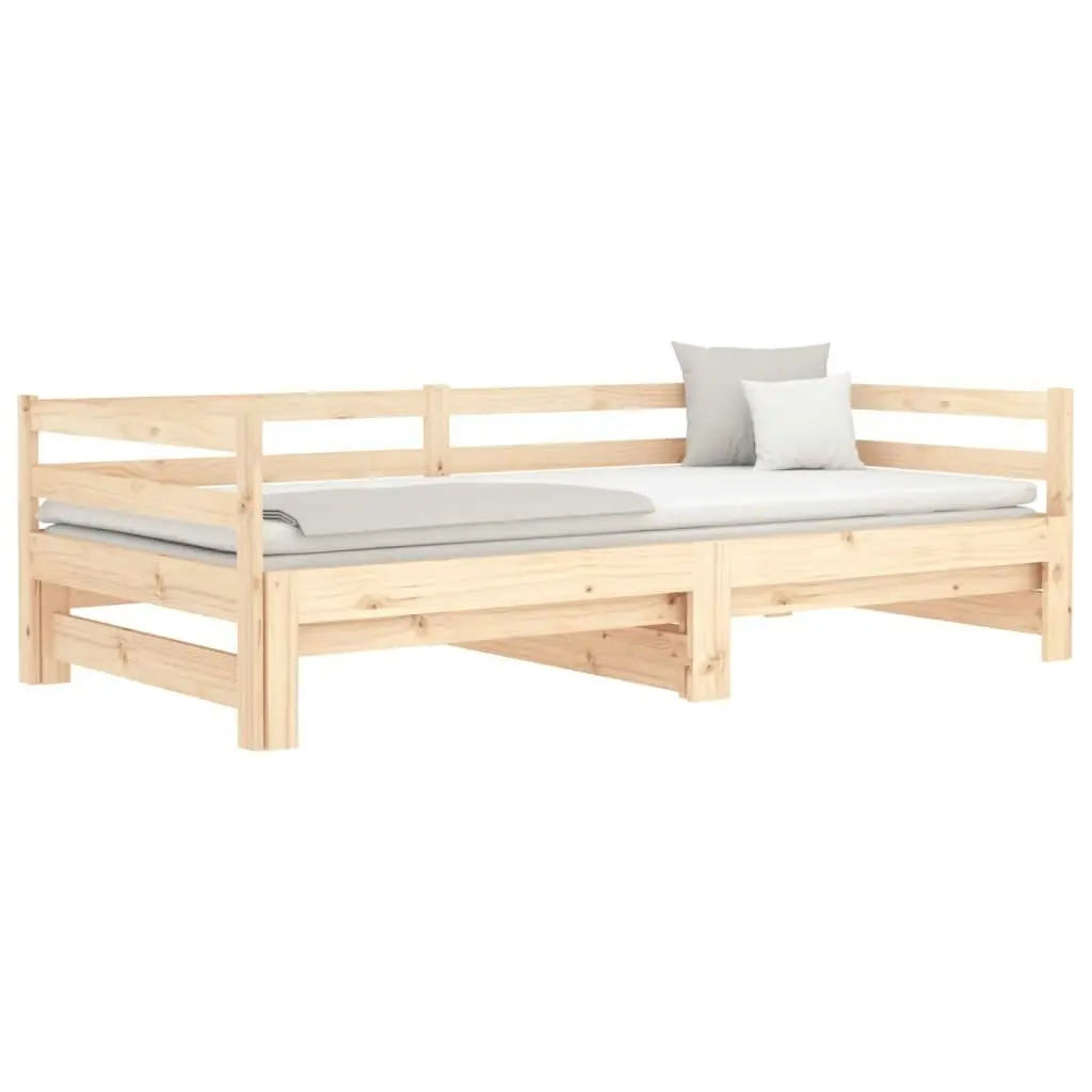 Day Bed with Trundle without Mattress 90x190 cm Solid Wood 840135