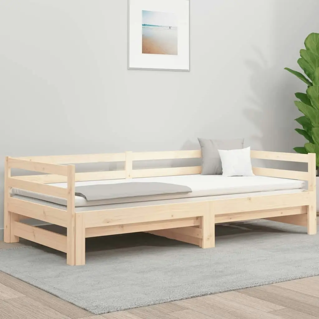 Day Bed with Trundle without Mattress 90x190 cm Solid Wood 840135