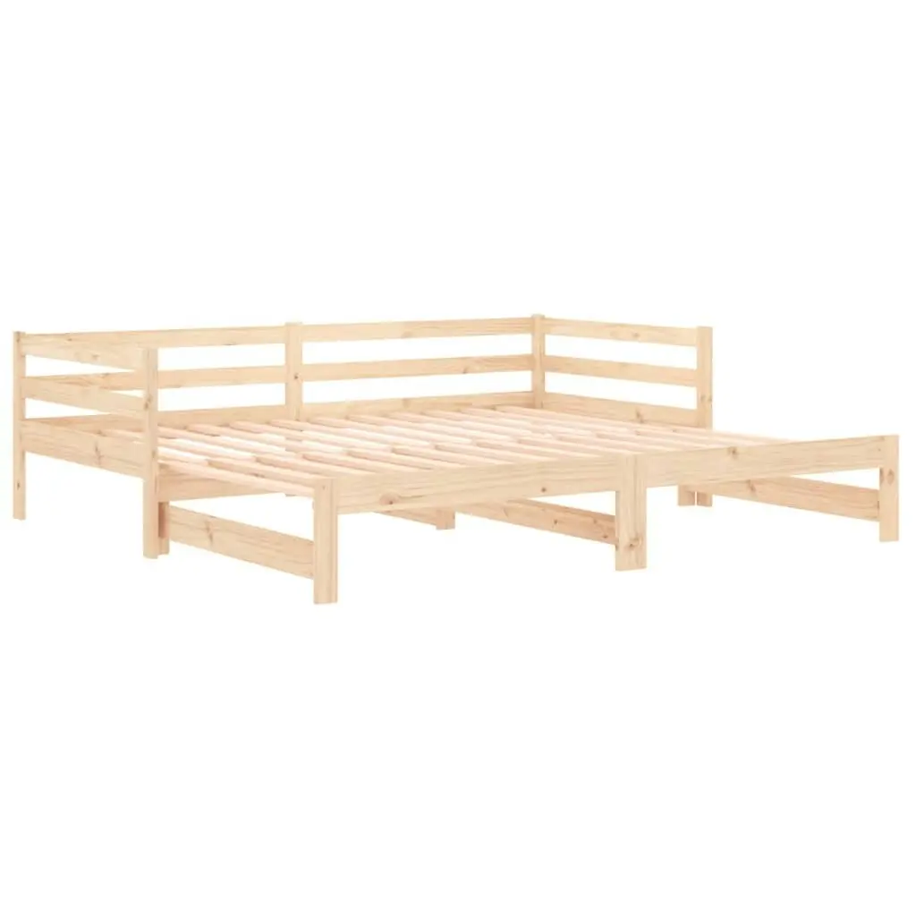 Day Bed with Trundle without Mattress 90x190 cm Solid Wood 840135