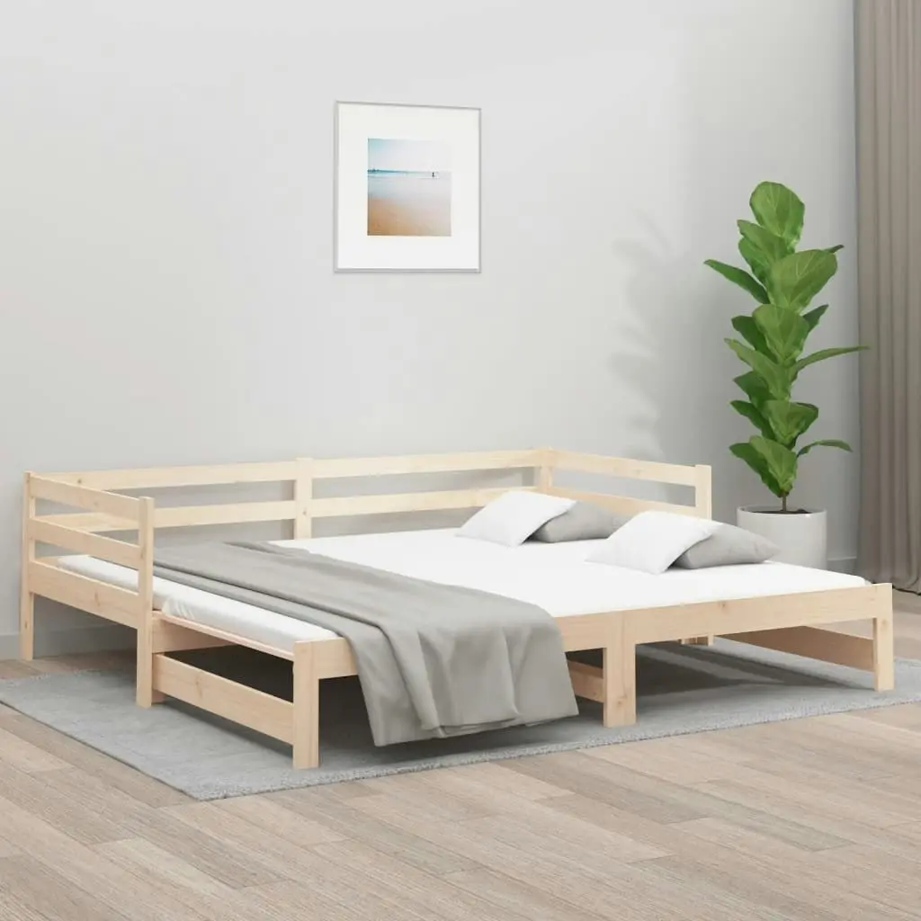 Day Bed with Trundle without Mattress 90x190 cm Solid Wood 840135