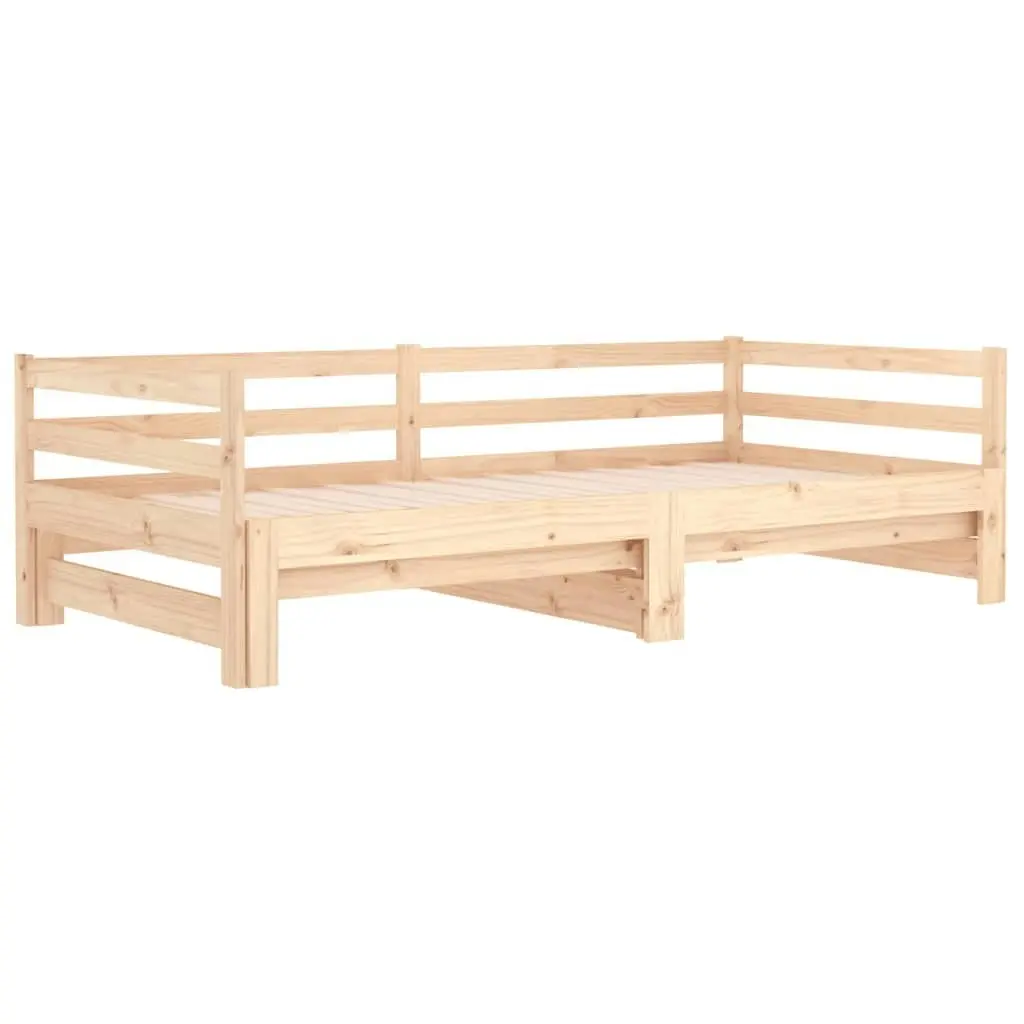 Day Bed with Trundle without Mattress 90x190 cm Solid Wood 840135