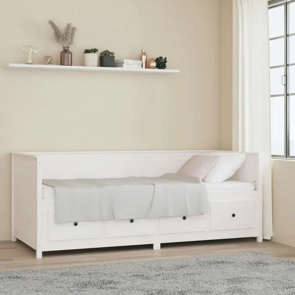 Day Bed White 80x200 cm Solid Wood Pine 820907