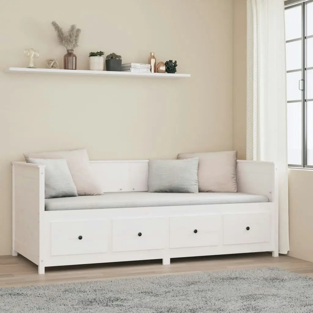 Day Bed White 80x200 cm Solid Wood Pine 820907