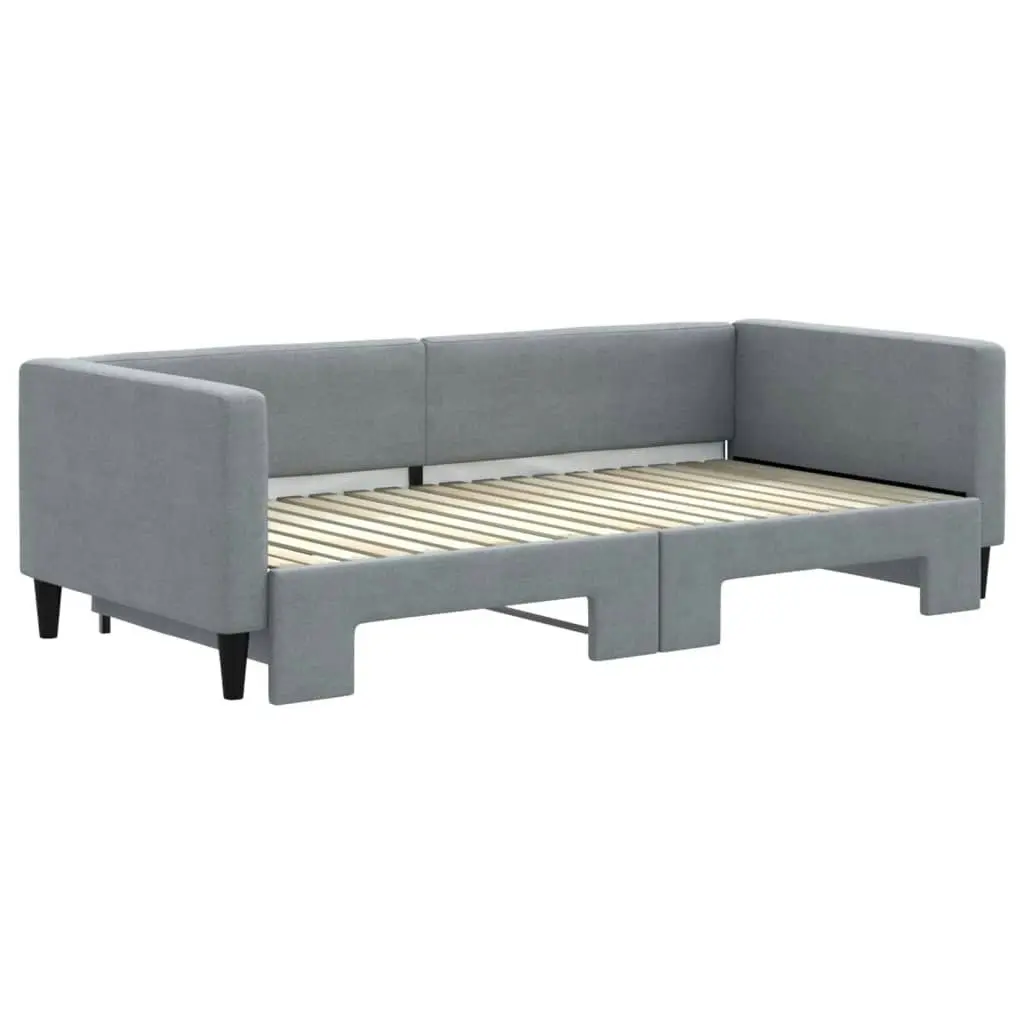 Daybed with Trundle Light Grey 90x190 cm Fabric 3196588