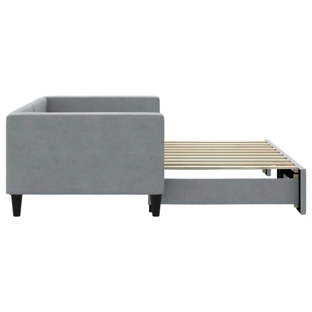 Daybed with Trundle Light Grey 90x190 cm Fabric 3196588