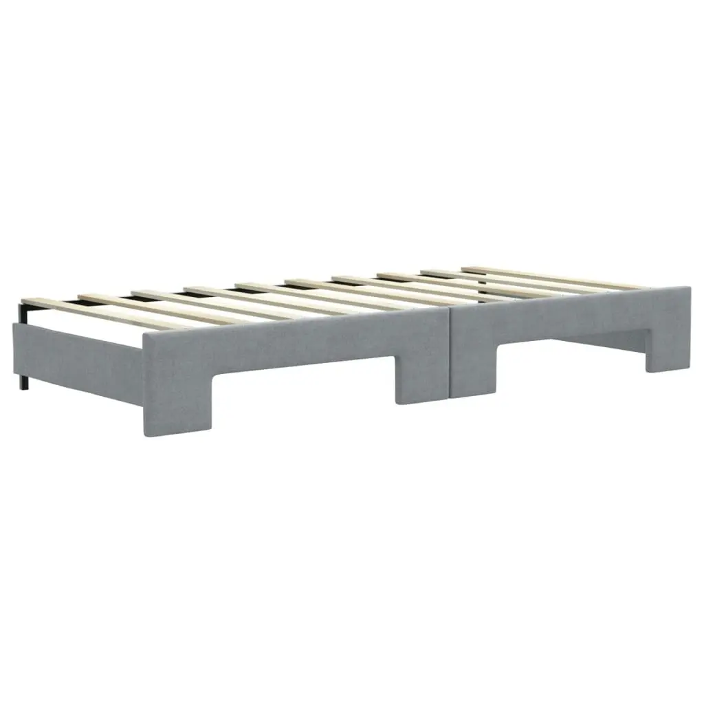 Daybed with Trundle Light Grey 90x190 cm Fabric 3196588