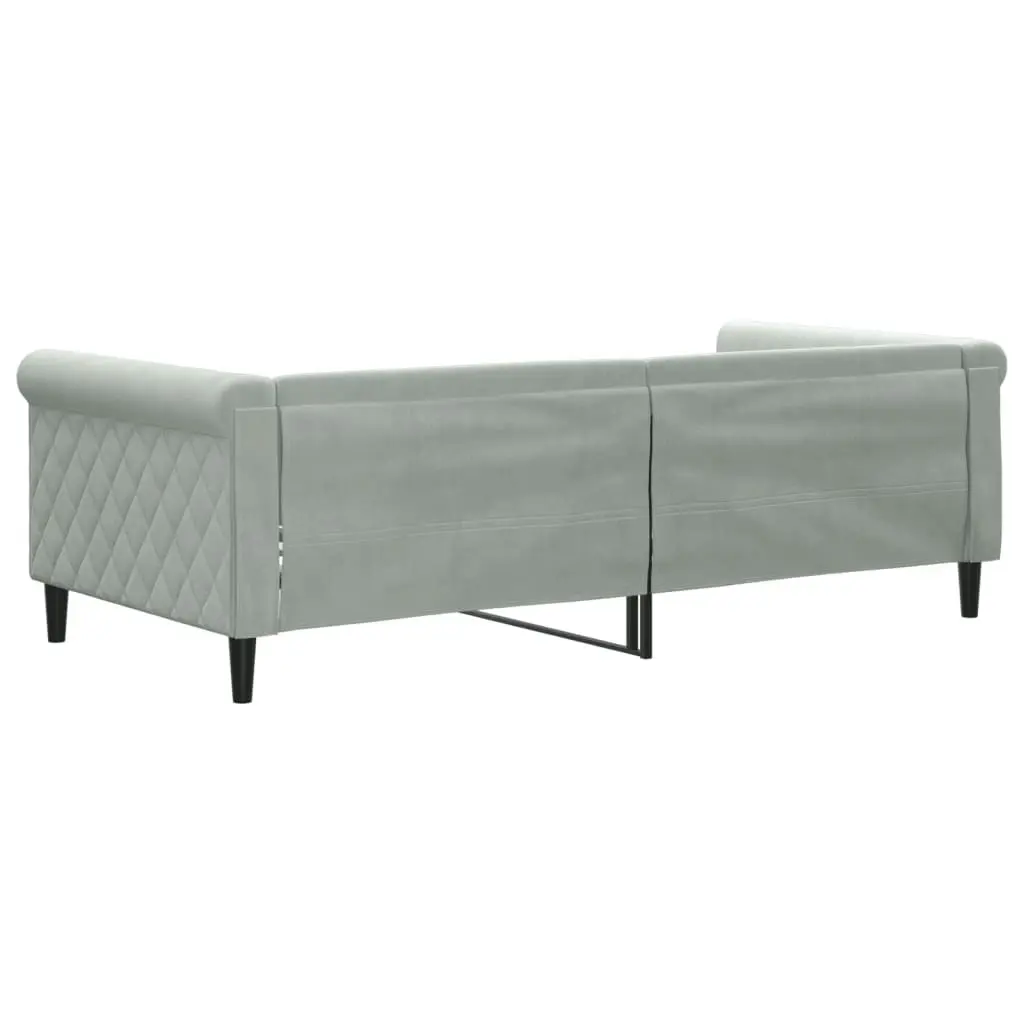 Day Bed without Mattress Light Grey 90x190 cm Velvet 354257