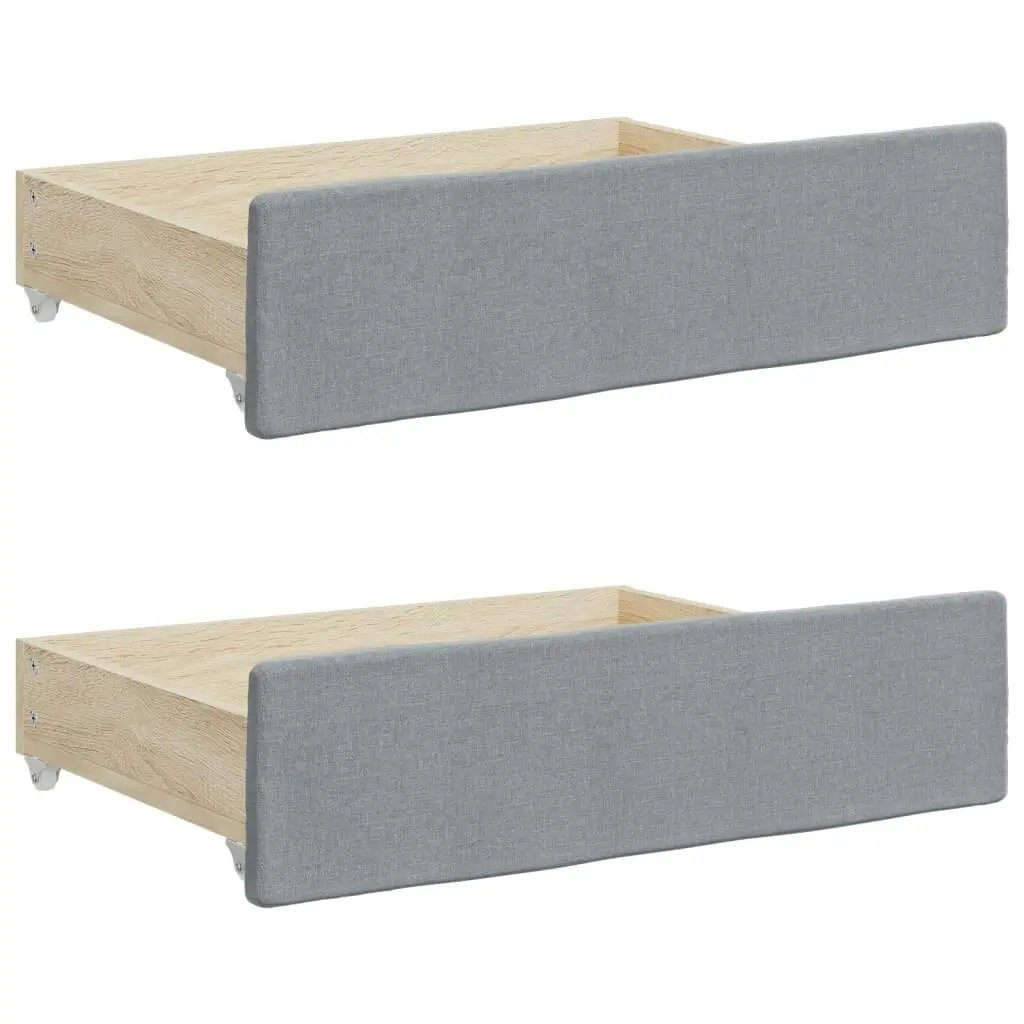 Daybed with Trundle and Drawers Light Grey 90x190 cm Fabric 3196624