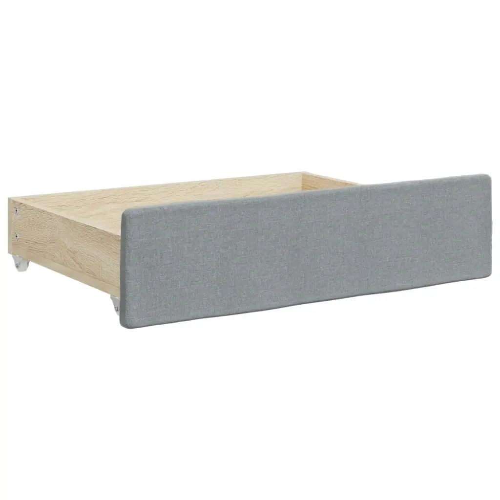 Daybed with Trundle and Drawers Light Grey 90x190 cm Fabric 3196624