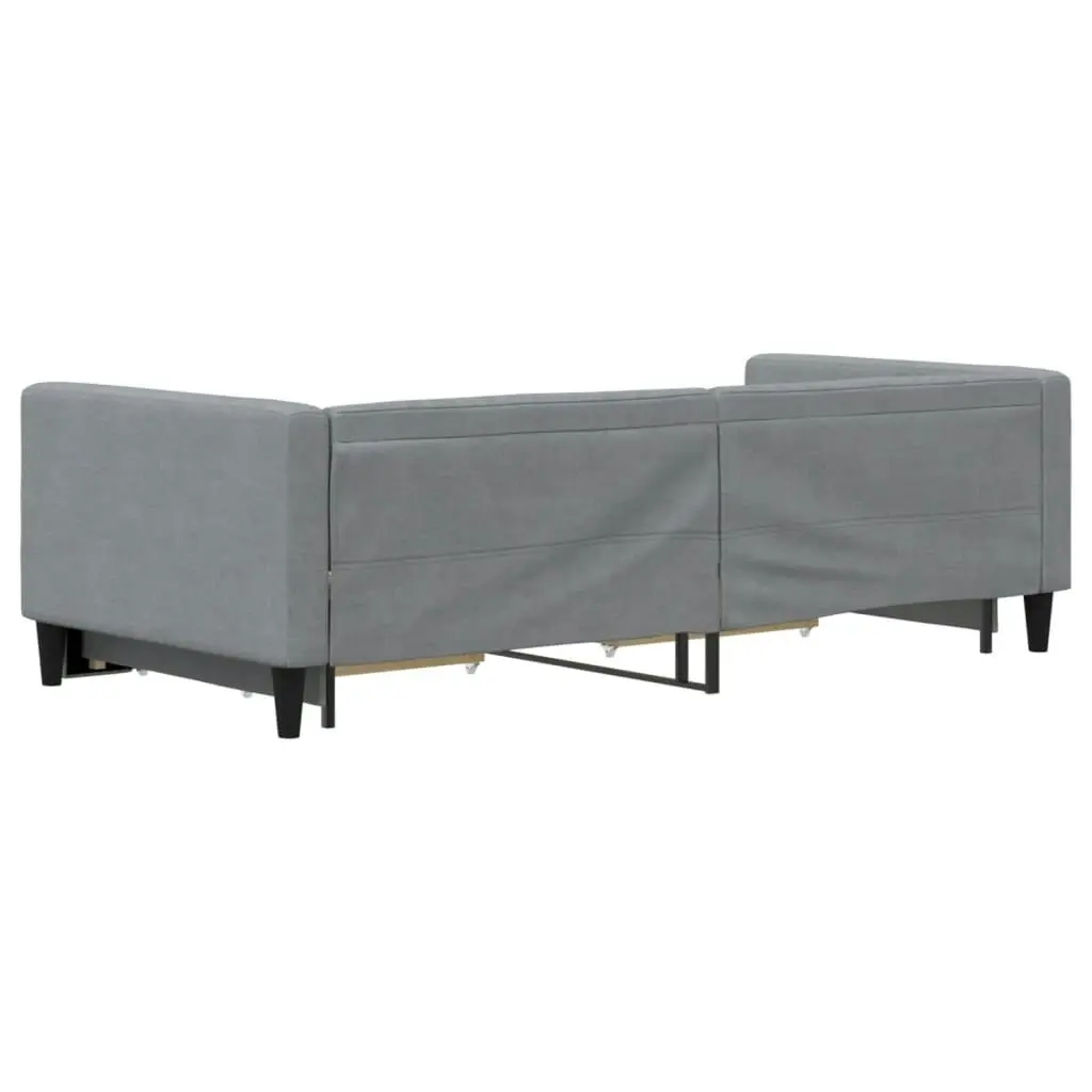 Daybed with Trundle and Drawers Light Grey 90x190 cm Fabric 3196624