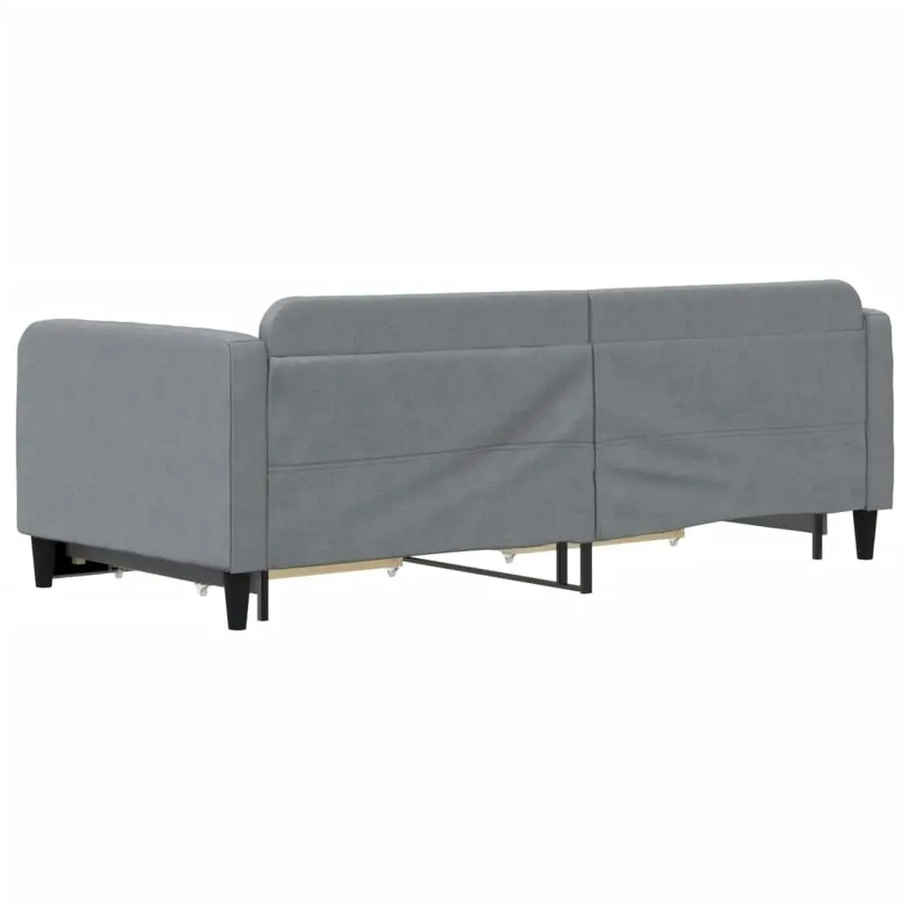 Daybed with Trundle and Drawers Light Grey 92x187 cm Single Size Fabric 3196862