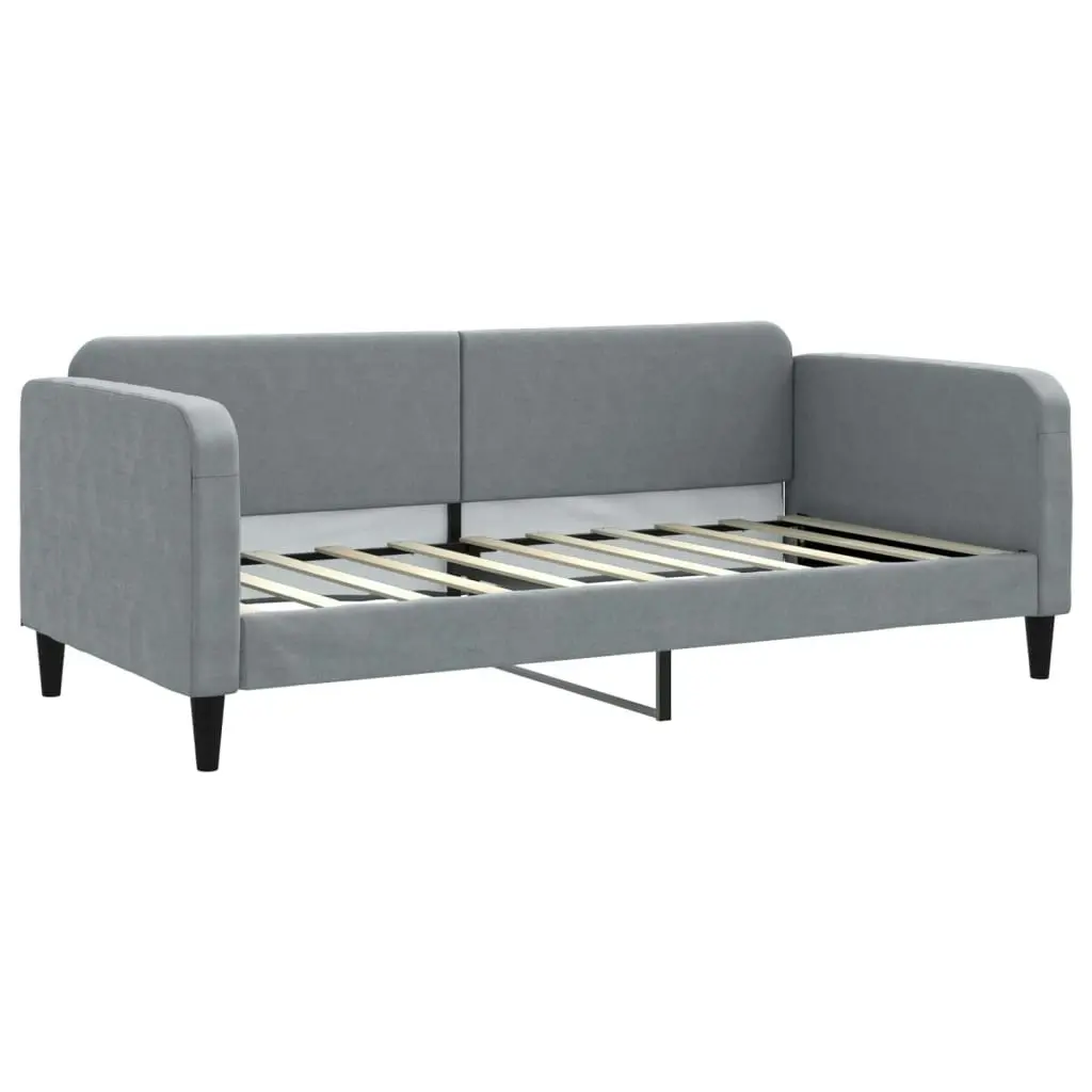 Daybed with Trundle and Drawers Light Grey 92x187 cm Single Size Fabric 3196862