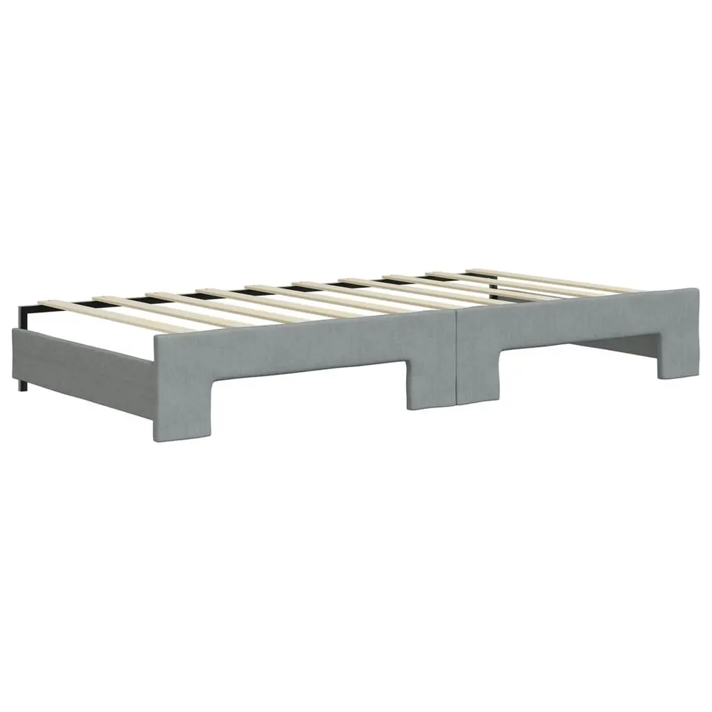 Daybed with Trundle and Drawers Light Grey 92x187 cm Single Size Fabric 3196862