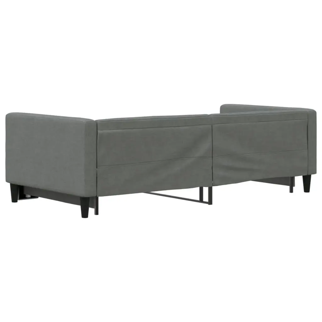 Daybed with Trundle Dark Grey 92x187 cm Single Size Fabric 3196589