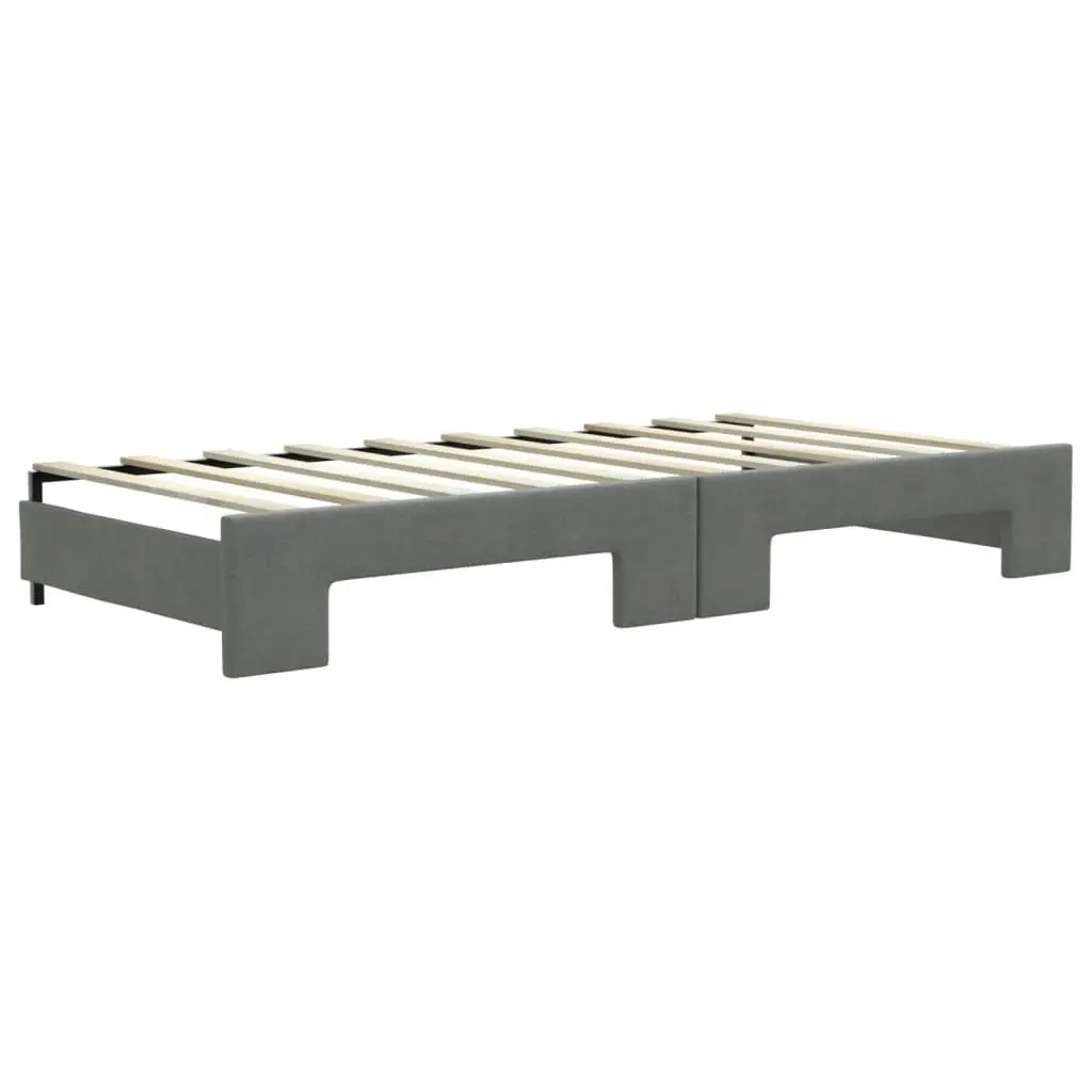 Daybed with Trundle Dark Grey 92x187 cm Single Size Fabric 3196589