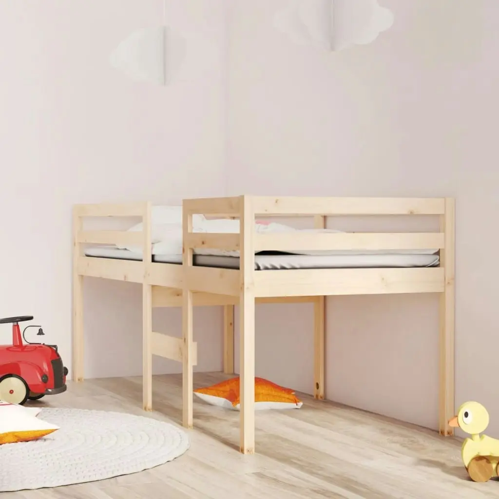 High Sleeper Bed 92x187 cm Single Size Solid Wood Pine 821614