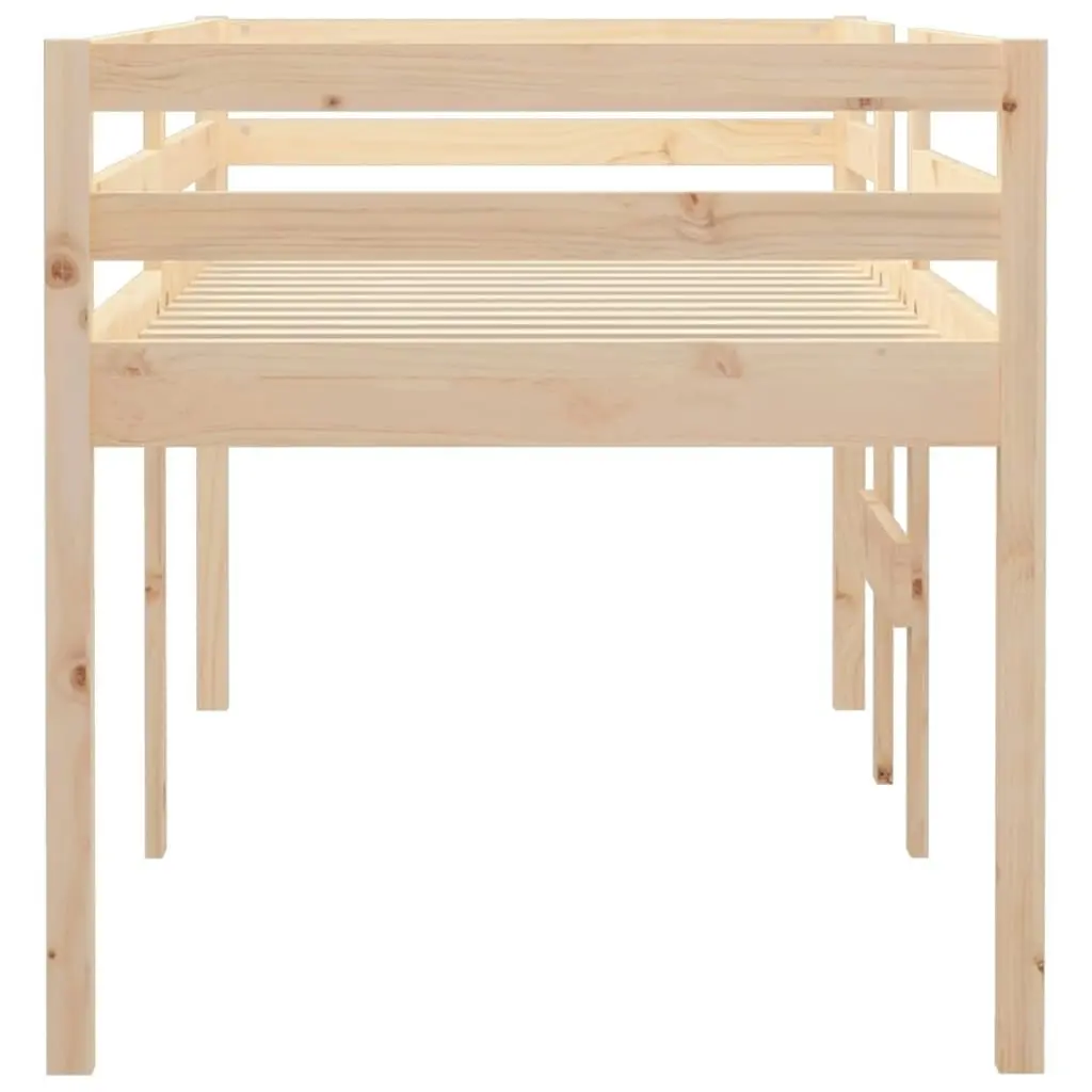 High Sleeper Bed 92x187 cm Single Size Solid Wood Pine 821614