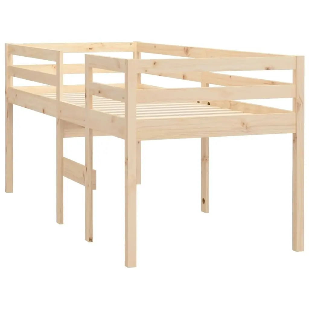 High Sleeper Bed 92x187 cm Single Size Solid Wood Pine 821614