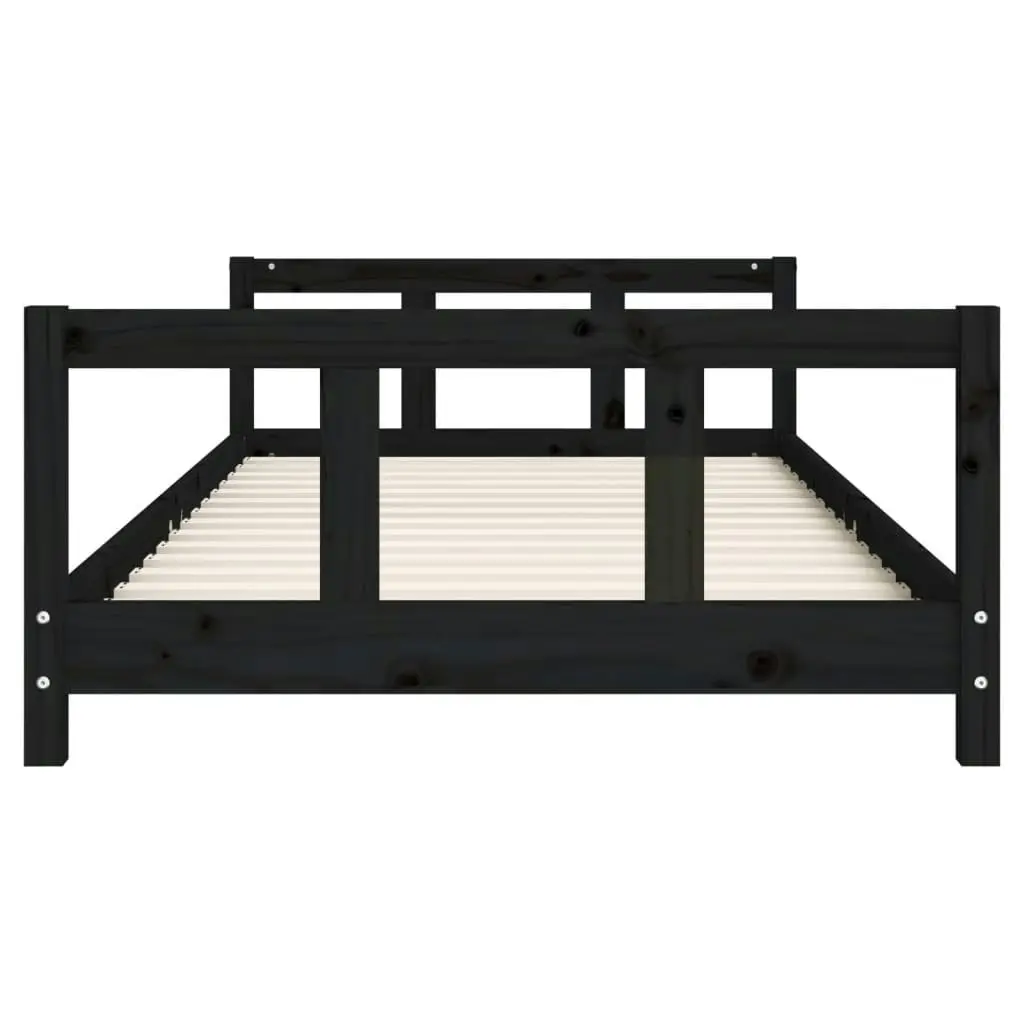 Kids Bed Frame Black 90x190 cm Solid Wood Pine 834434