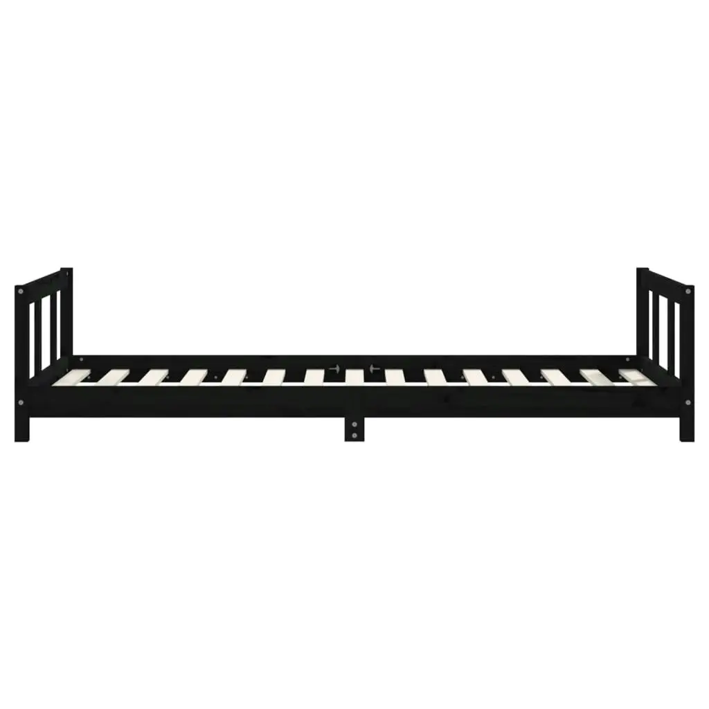 Kids Bed Frame Black 90x190 cm Solid Wood Pine 834434