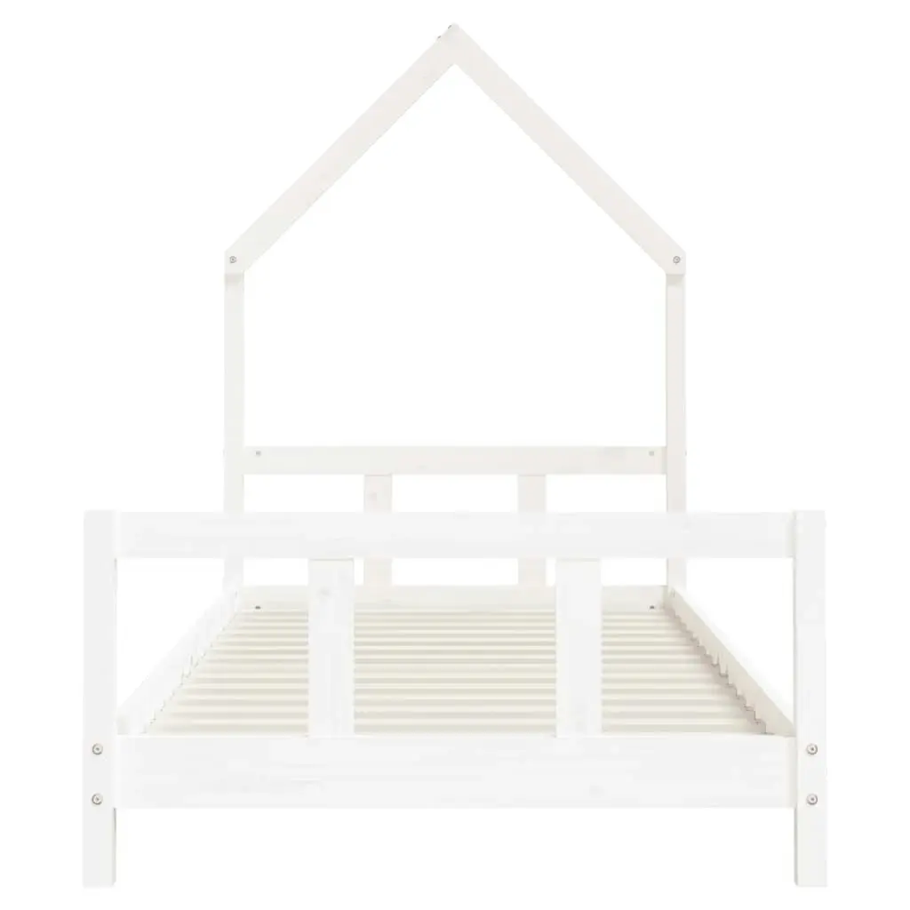 Kids Bed Frame White 92x187 cm Single Solid Wood Pine 834562