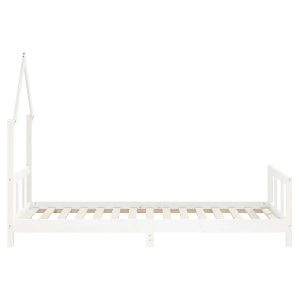 Kids Bed Frame White 92x187 cm Single Solid Wood Pine 834562