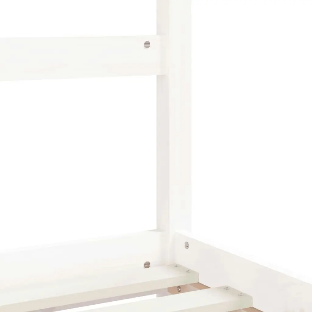 Kids Bed Frame White 92x187 cm Single Solid Wood Pine 834562