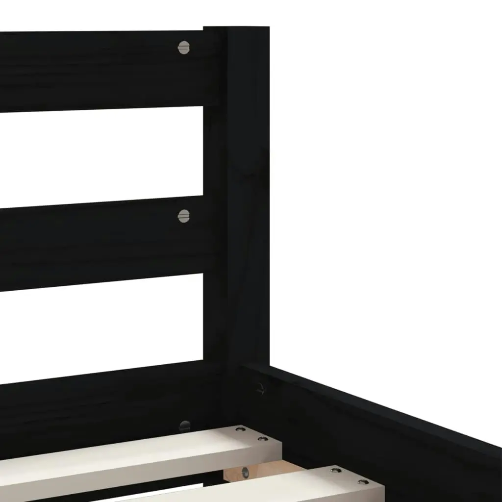 Kids Bed Frame with Drawers Black 90x190 cm Solid Wood Pine 834449