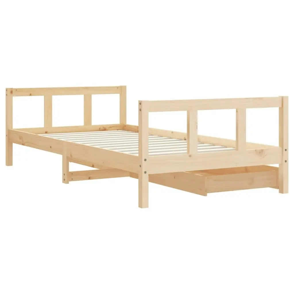 Kids Bed Frame with Drawers 90x190 cm Solid Wood Pine 834417