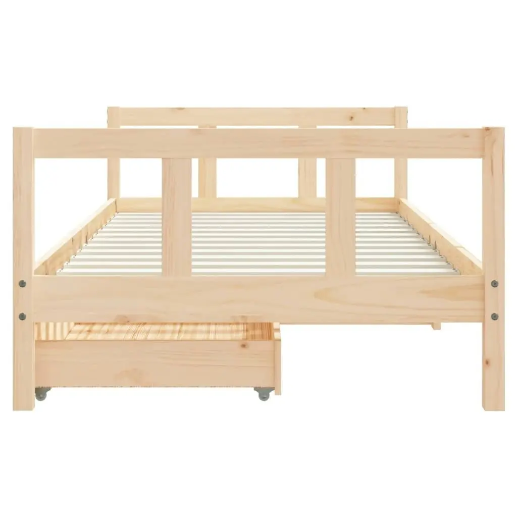 Kids Bed Frame with Drawers 90x190 cm Solid Wood Pine 834417