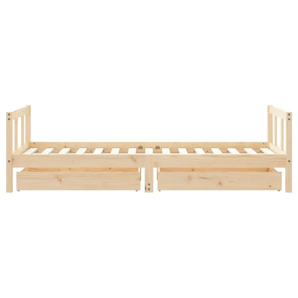 Kids Bed Frame with Drawers 90x190 cm Solid Wood Pine 834417