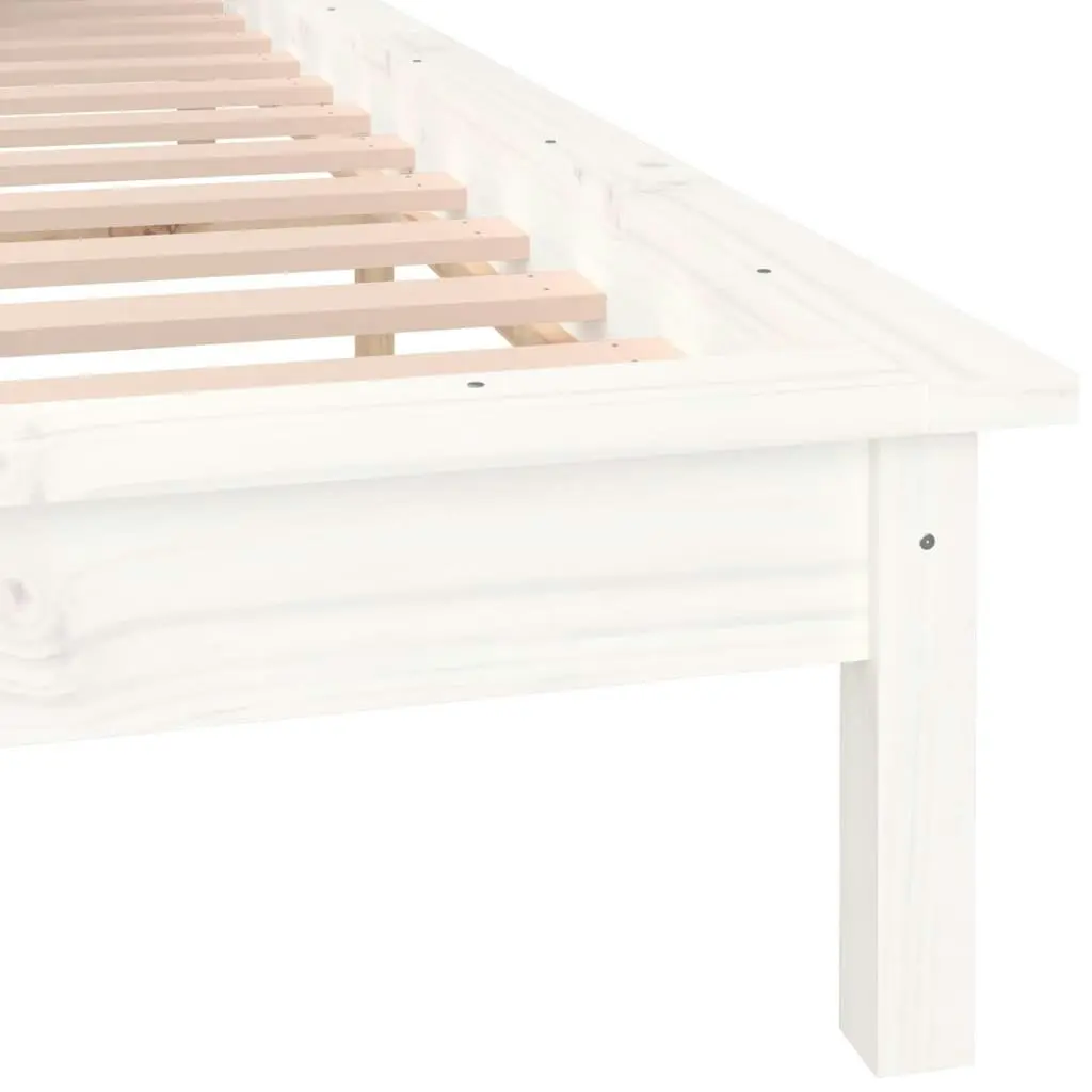 LED Bed Frame without Mattress White 150x200 cm Solid Wood 820612