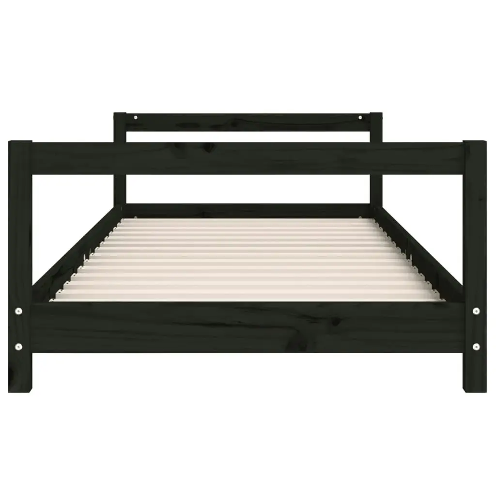 Kids Bed Frame Black 90x190 cm Solid Wood Pine 834404