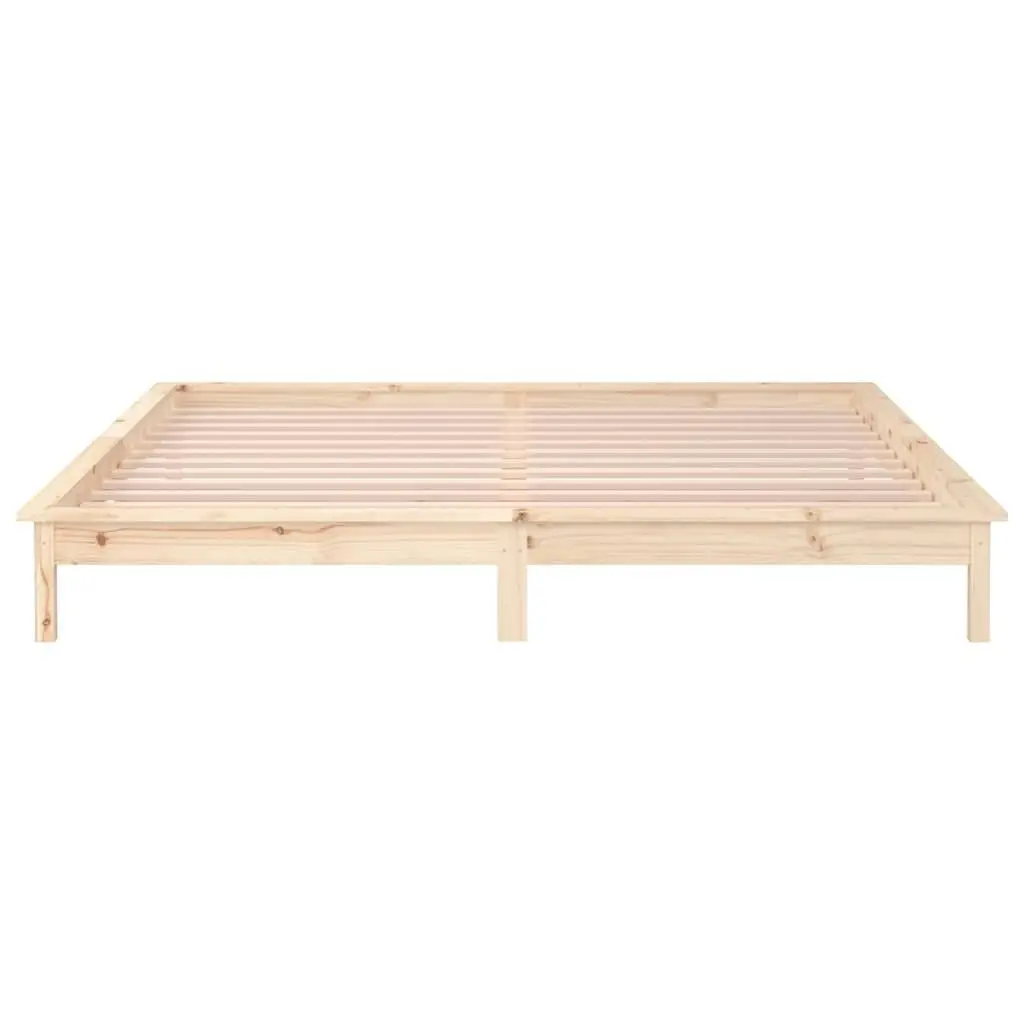 LED Bed Frame without Mattress 150x200 cm Solid Wood 820611