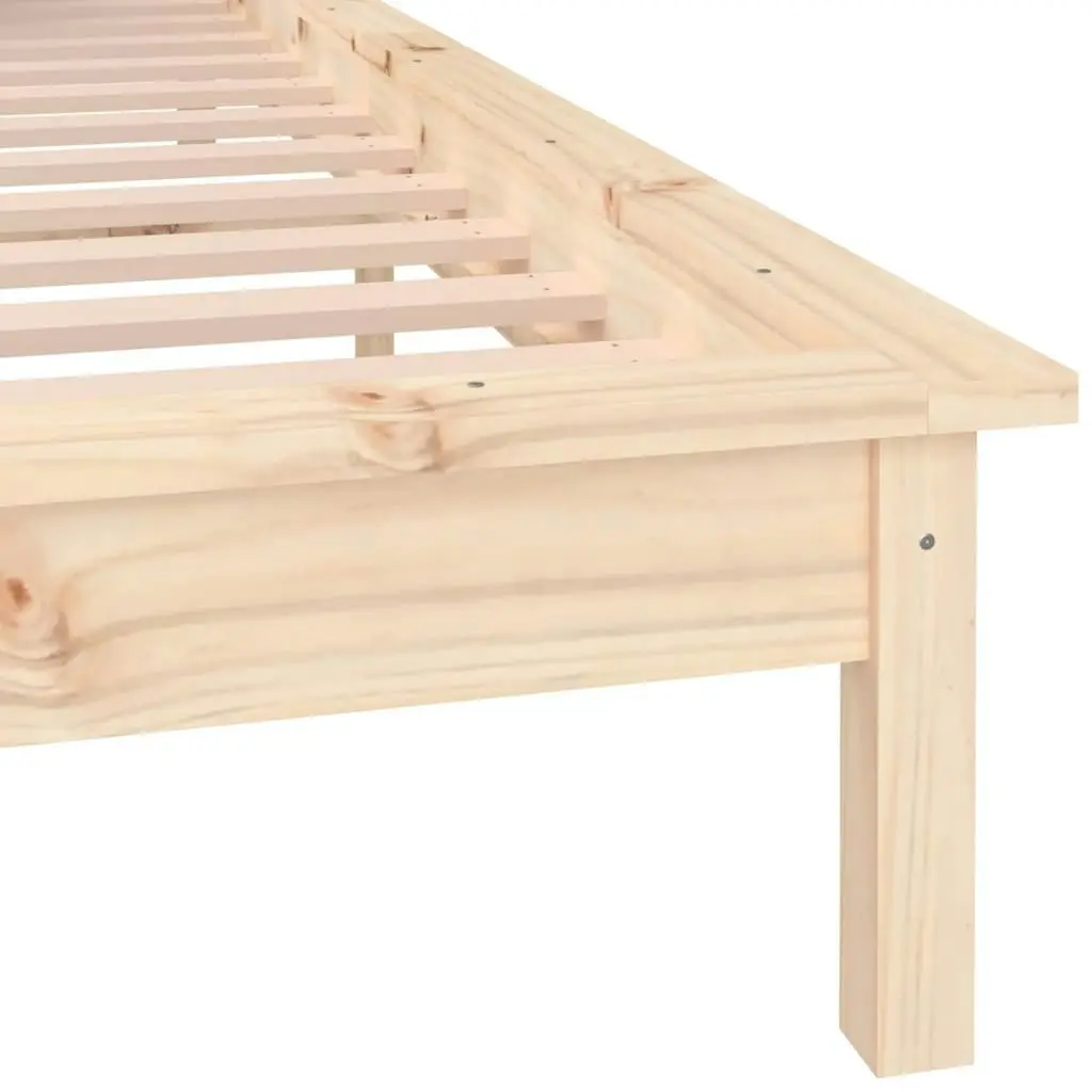 LED Bed Frame without Mattress 150x200 cm Solid Wood 820611