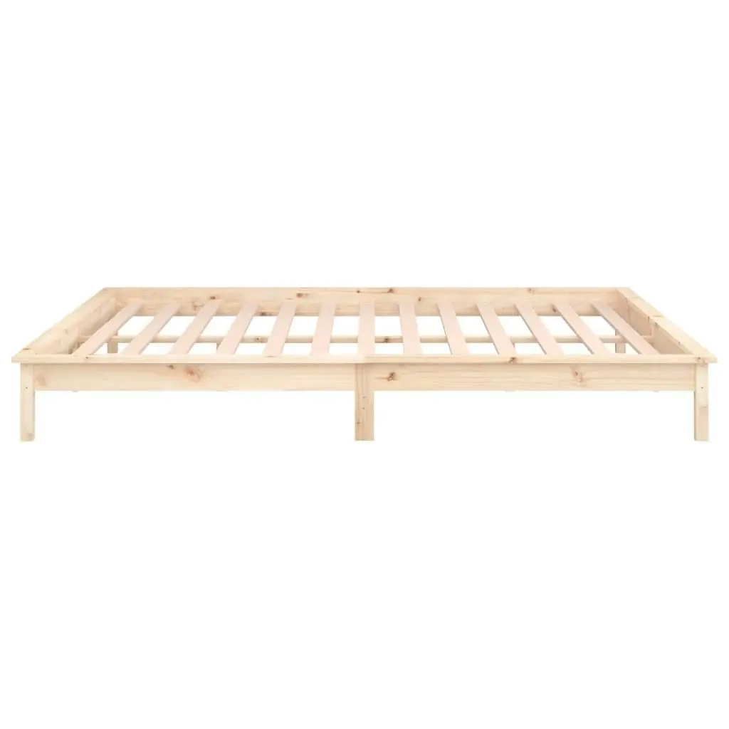 LED Bed Frame without Mattress 150x200 cm Solid Wood 820611