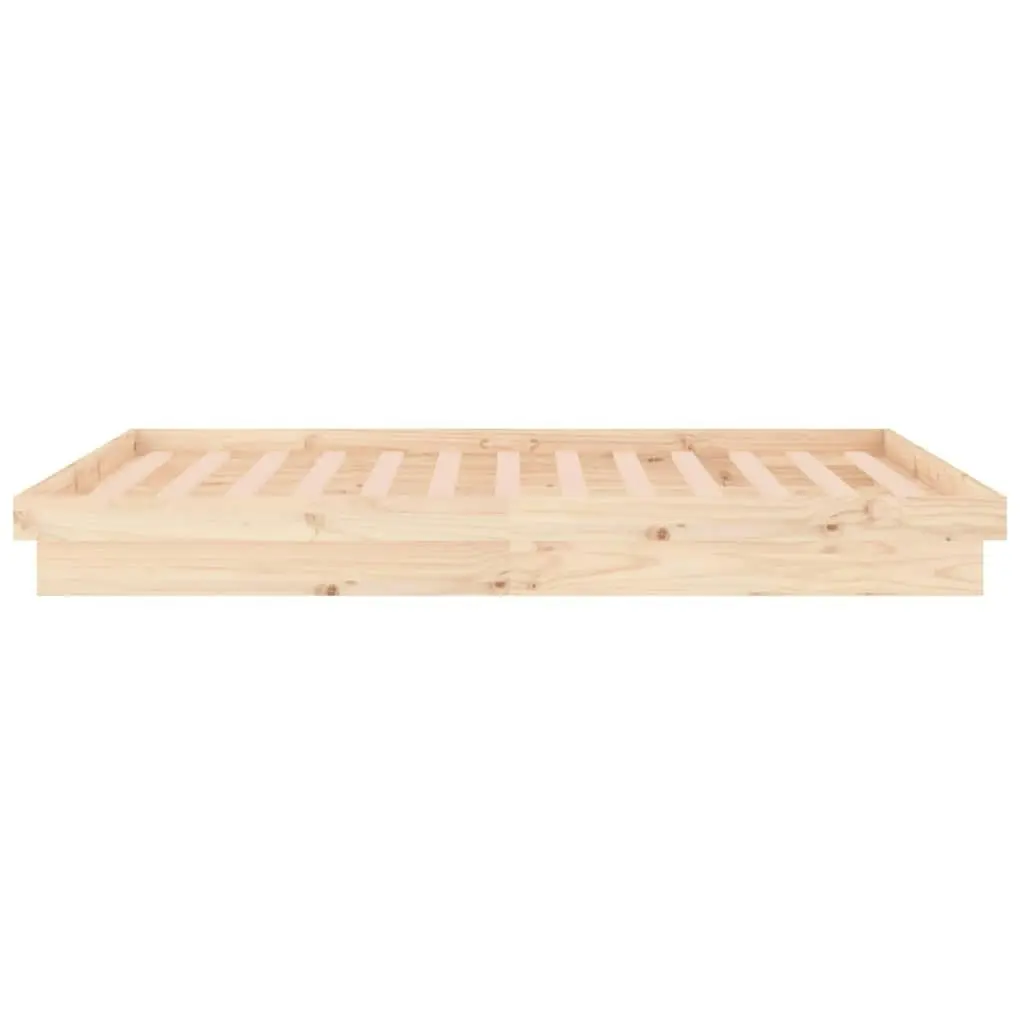 LED Bed Frame 153x203 cm Queen Size Solid Wood 819977