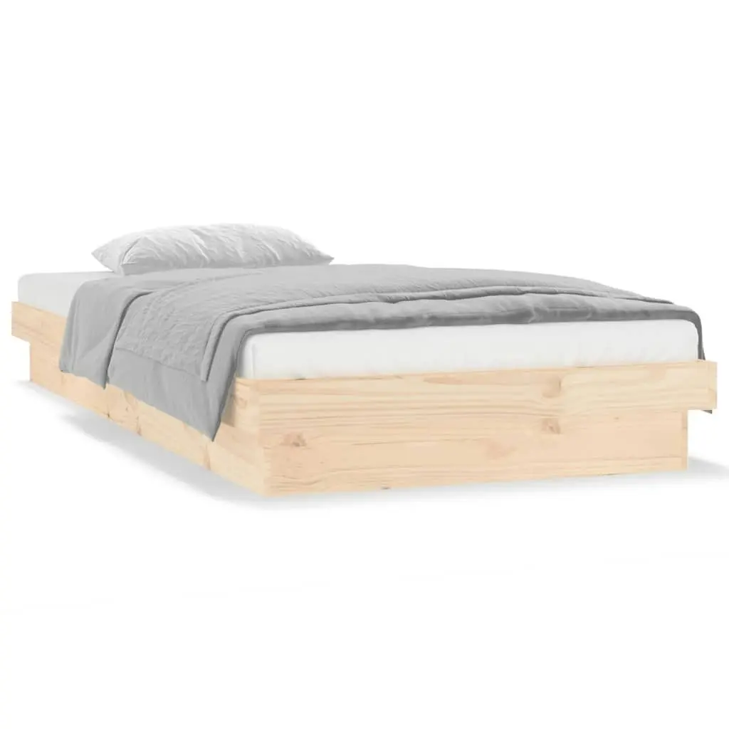 LED Bed Frame without Mattress 90x190 cm Solid Wood 820002