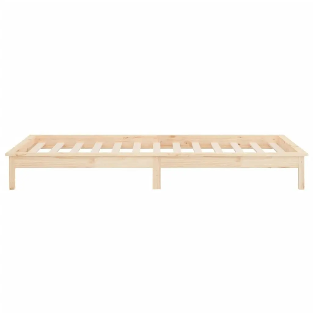 LED Bed Frame without Mattress 90x190 cm Solid Wood 820636