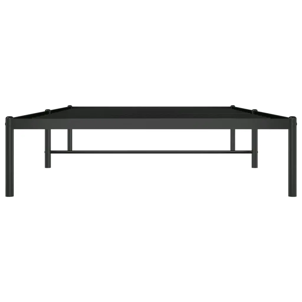 Metal Bed Frame Black 106x203 cm 350842