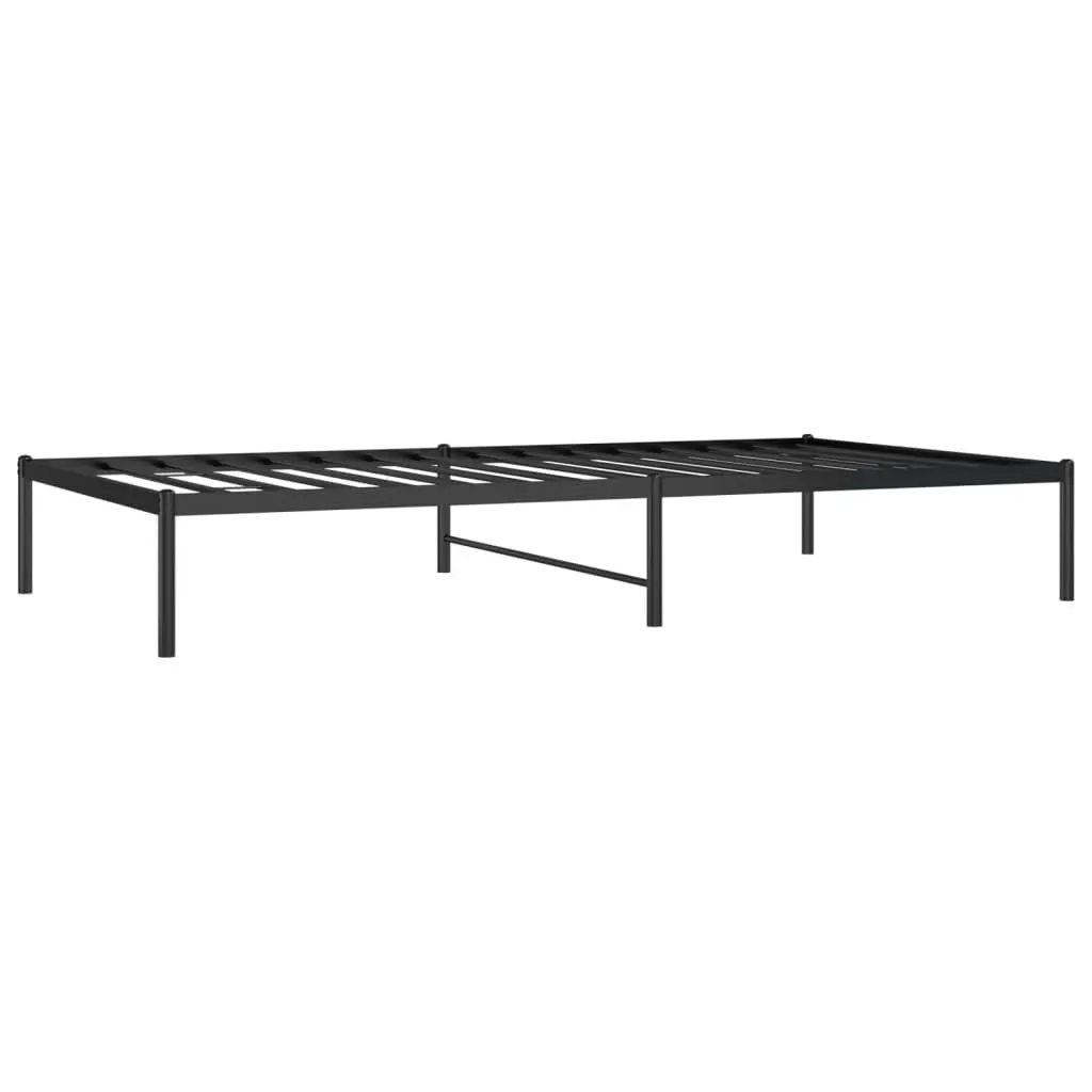 Metal Bed Frame Black 106x203 cm 350842