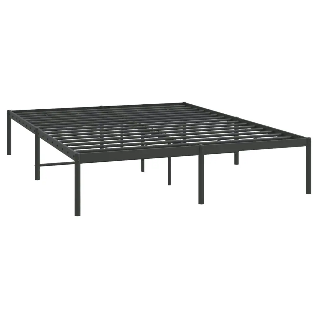 Metal Bed Frame Black 153x203 cm Queen Size 350848