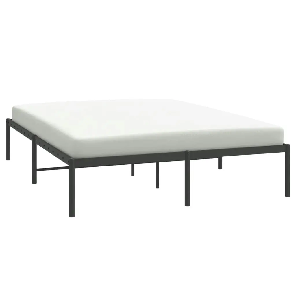 Metal Bed Frame Black 153x203 cm Queen Size 350848