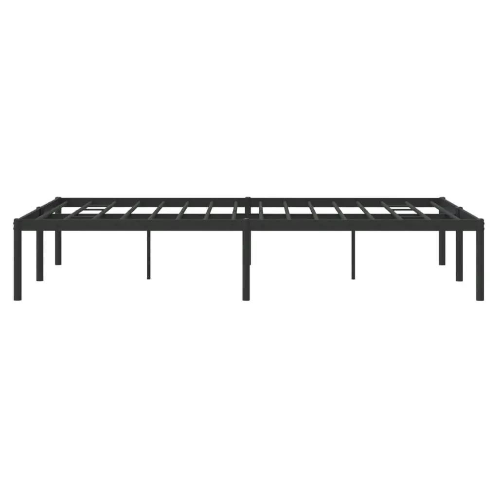 Metal Bed Frame Black 137x187 cm Double Size 350845